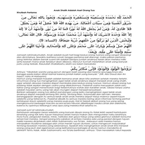 Anak shalih adalah aset orang tua