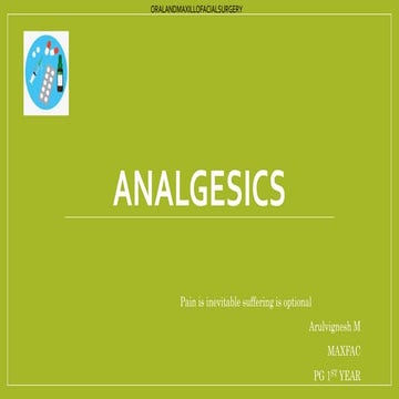 Analgesics commonly used in dentistry India