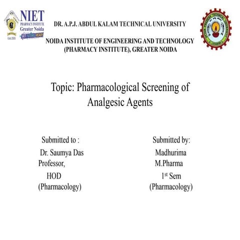 Analgesic Screening Models