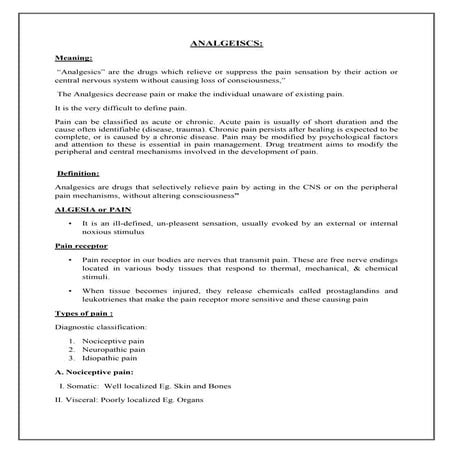 Analgesics drug word file