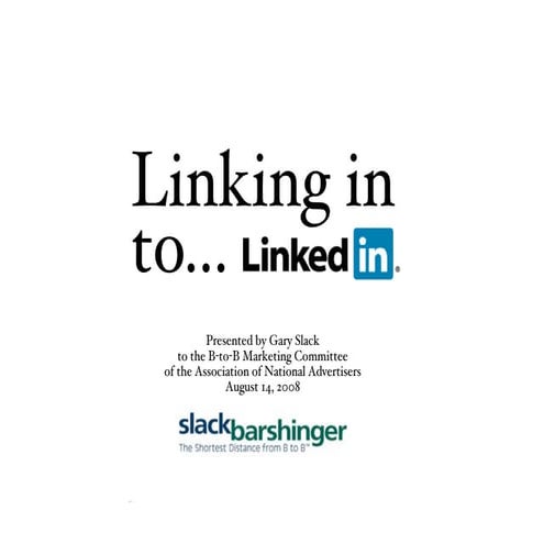 ANA LinkedIn Presentation