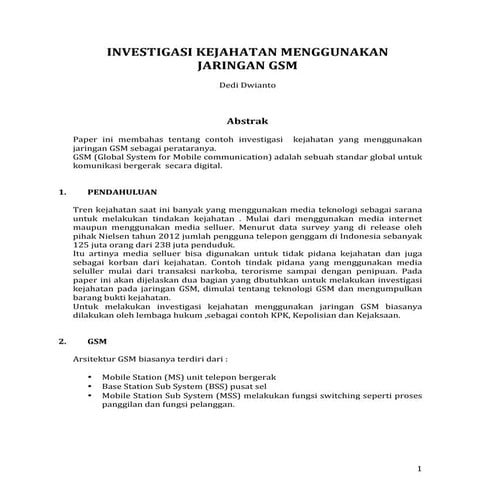 Dokumen intelijen atau peta jaringan kriminal