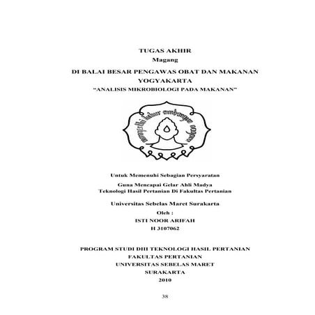 Analisa mikrobiologi pada makanan