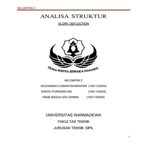 Analisa struktur metode slope deflection
