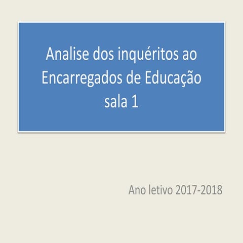 Analise dos inqueritos ao encarregados de educação