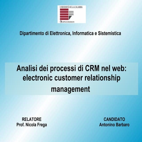 Analisi Dei Processi Di Crm Nel Web