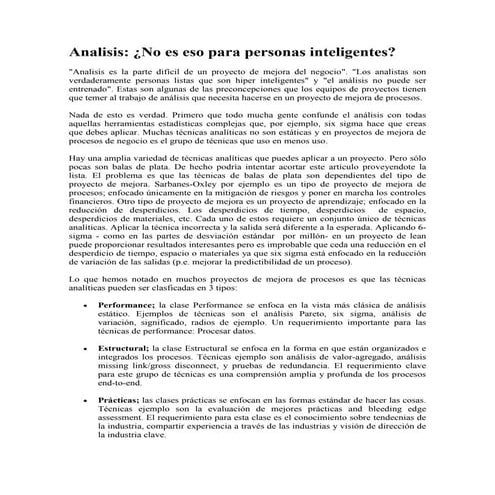 Analisis ¿No es eso para personas poco inteligentes?