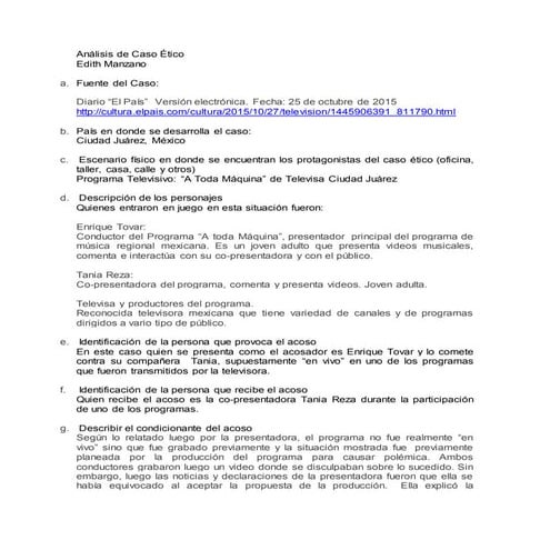 Analisis caso ético maria manzano