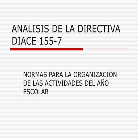 Analisis De La Directiva Diace 155 7exposicion