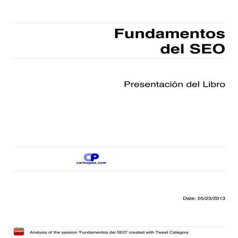 Analisis de la presentación del libro Fundamentos del SEO by Tweet Category