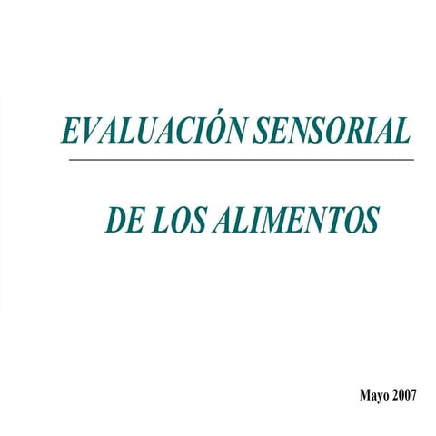 Lic en Nutricion Univ Maimonides(Analisis Sensorial )