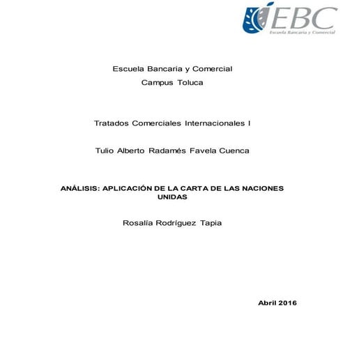 Análisis Carta Naciones Unidas 