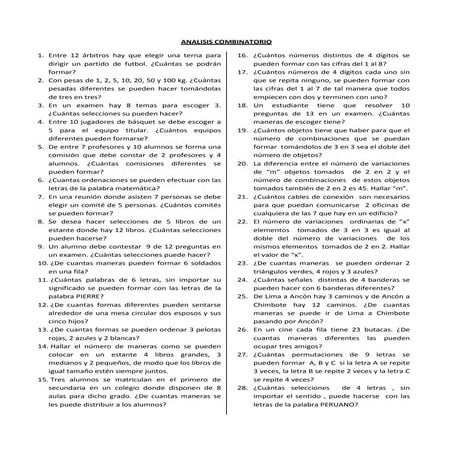 Analisis combinatorio