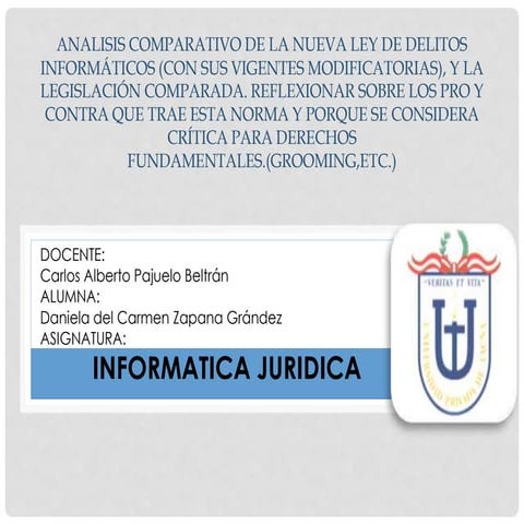 Analisis comparativo de la nueva ley de delitos