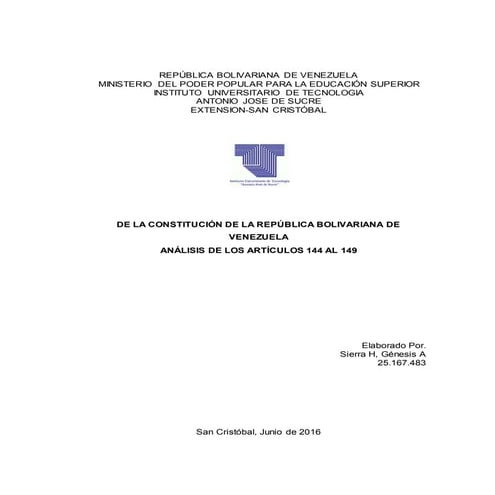 Analisis DE los articulos de la constitcion de la republica bolivariana de ve...