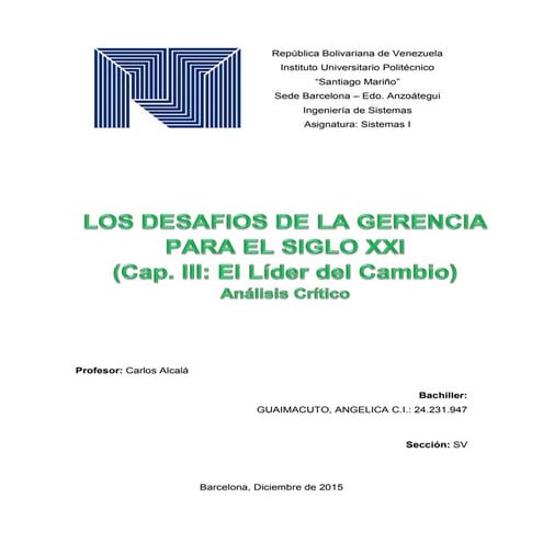 EL LÍDER DEL CAMBIO