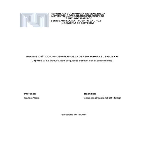 Analisis critico sistemas i