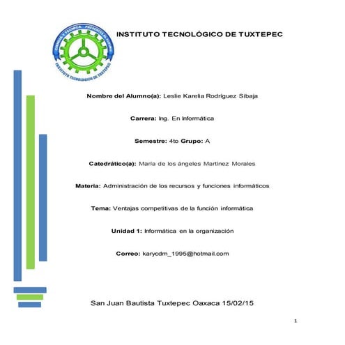 Analisis critico sobre las ventajas competitivas que se obtienen al implement...