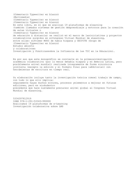 Analisis de 19 plataformas e learning