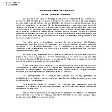 Analisis de constitucion