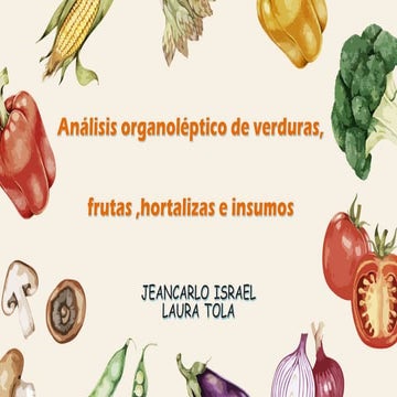 analisis de frutas, verduras,hstalizas e insumos