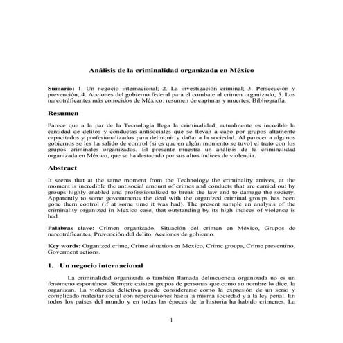 Analisis de la criminalidad organizada en mexico | PDF