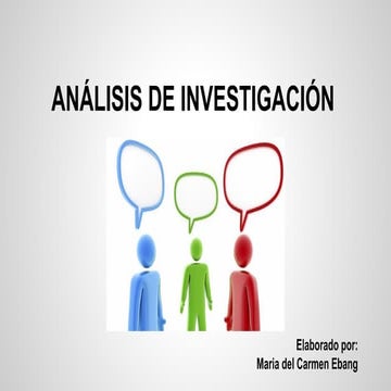 Analisis de la investigacion