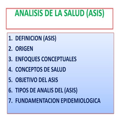 Analisis de la salud (asis)