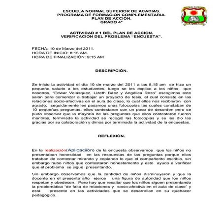 Analisis del plan de accion # 1