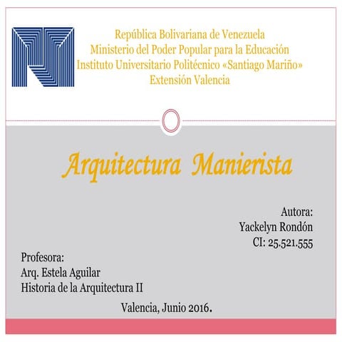 Analisis de la arquitectura maneirista