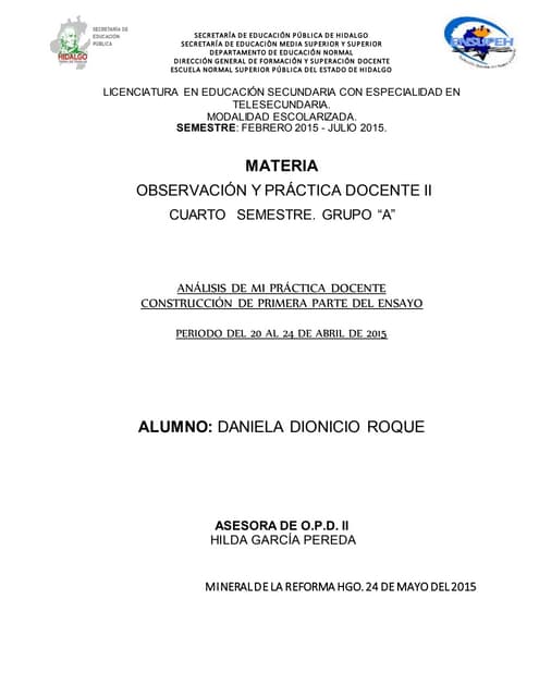 Analisis de mi práctica docente