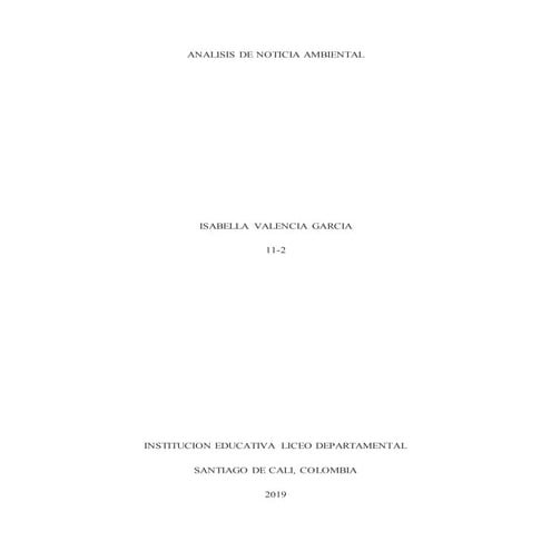 Analisis de noticia ambiental