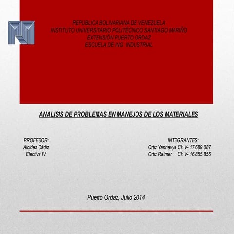 Analisis de problemas de manejos de los materiales