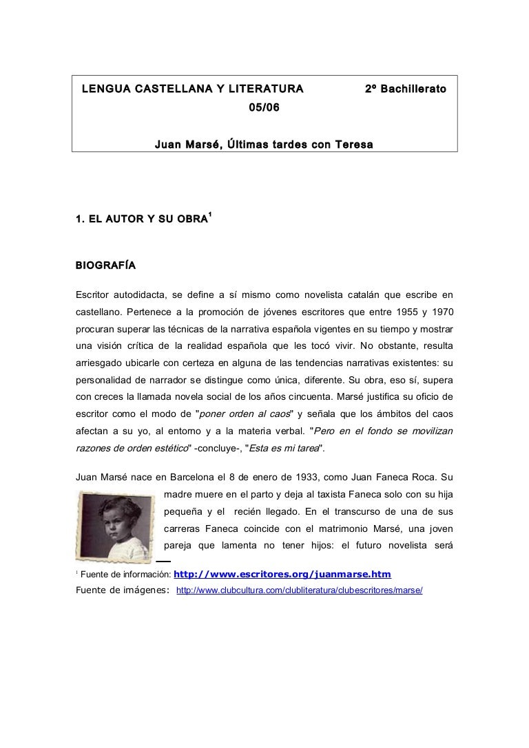 Analisis De Ultimas Tardes Con Teresa
