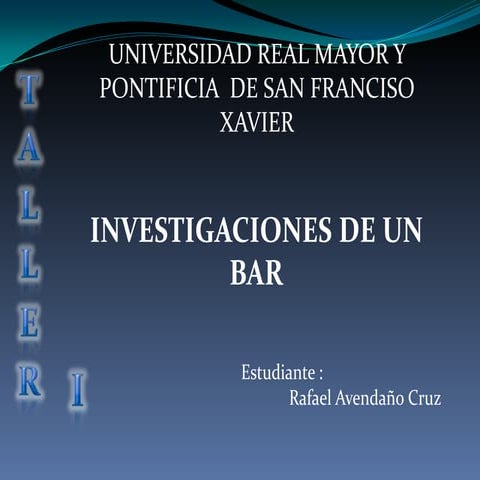 Analisis de un bar