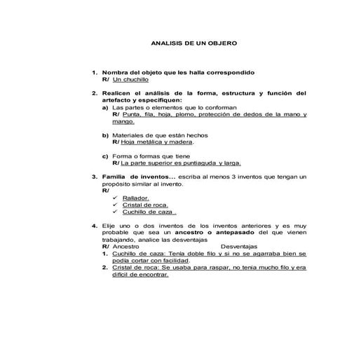 Analisis de un objecto