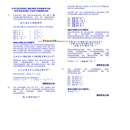 Analisis dimensional - solucionario de ejercicios