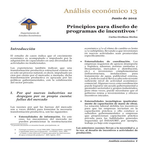 Principios para diseño de programas de incentivos