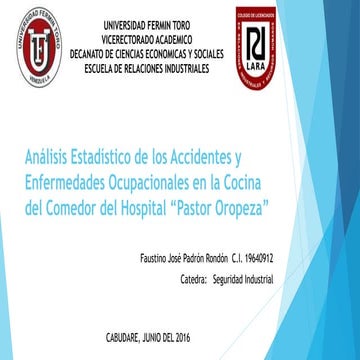 Analisis estadistico accidentes y enfermedades ocupacionales
