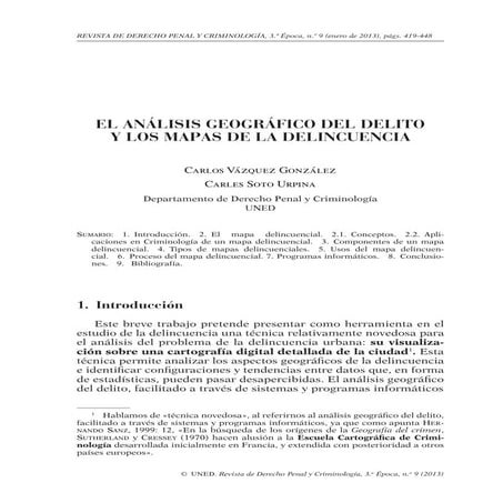 Analisis geografico del delito