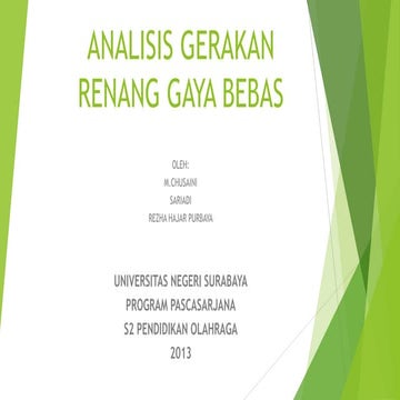 Analisis gerakan renang gaya bebas