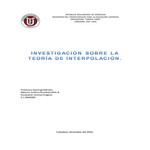 Teoría de Interpolación.