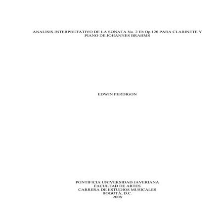 Analisis interpretativo de la sonata nº 2 brahms