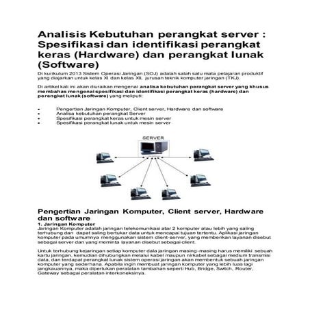 Analisis kebutuhan perangkat server | DOCX