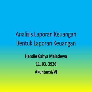 Analisis laporan keuangan