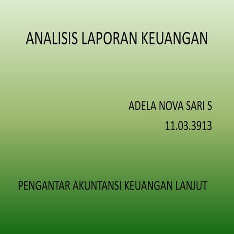 Analisis laporan keuangan