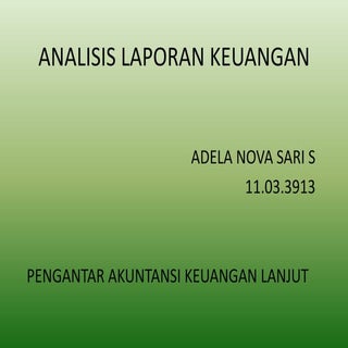 Analisis laporan keuangan