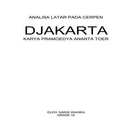 Analisis latar pada cerpen