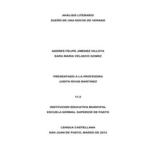 Analisis literario   sueño de una n...