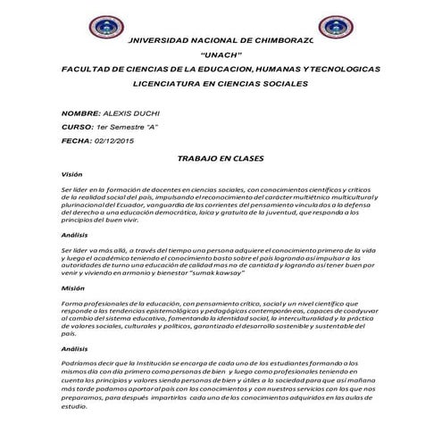 Analisis mision y vision